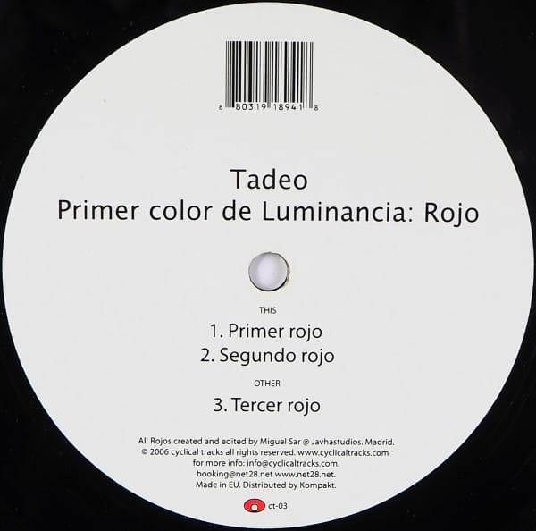 Tadeo — Primer Color De Luminancia: Rojo